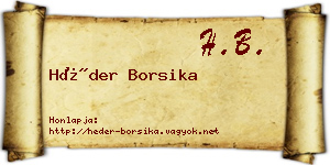 Héder Borsika névjegykártya